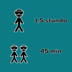 1,5 STUNDAS VIENAM VAI 45 MIN. DIVIEM